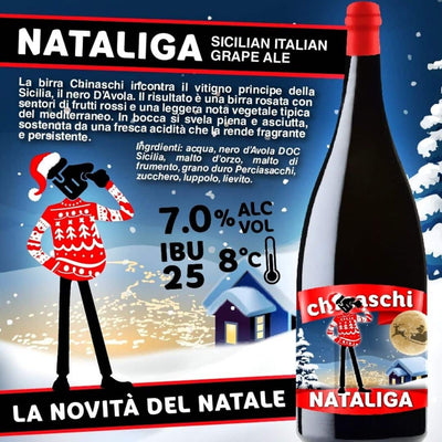 Bottega Sicana Birra Nataliga Sicilian Italian Grape Ale con Nero D'Avola - Bottiglie da 75 cl