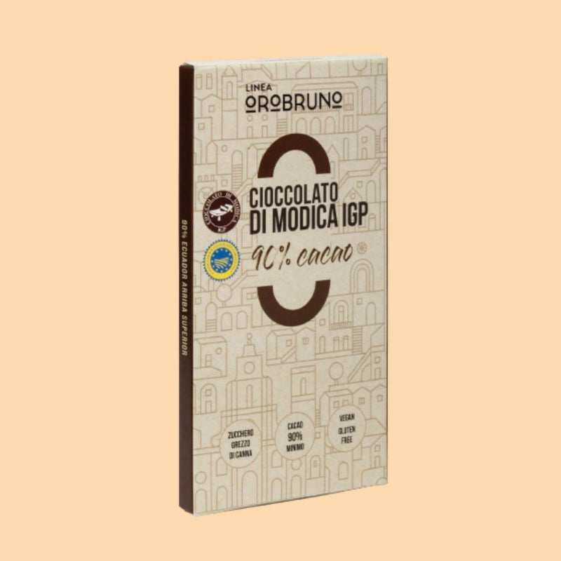 Bottega Sicana Cioccolato di Modica IGP Cacao 90% con Zucchero Grezzo di Canna - Confezione da 3 Barrette da 75 g