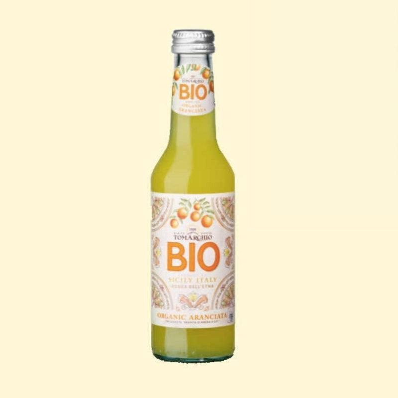 24 x Bottiglie Aranciata Bio Bibita Gassata con Succo di Arancia di Ribera DOP - 27,5 cl