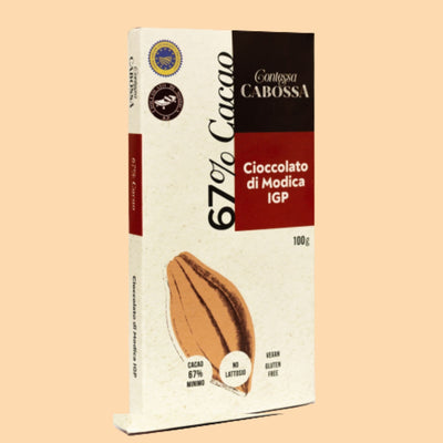 Bottega Sicana Cioccolato di Modica IGP con Cacao 67% - Linea Cabossa - Confezione da 3 Barrette da 100 g