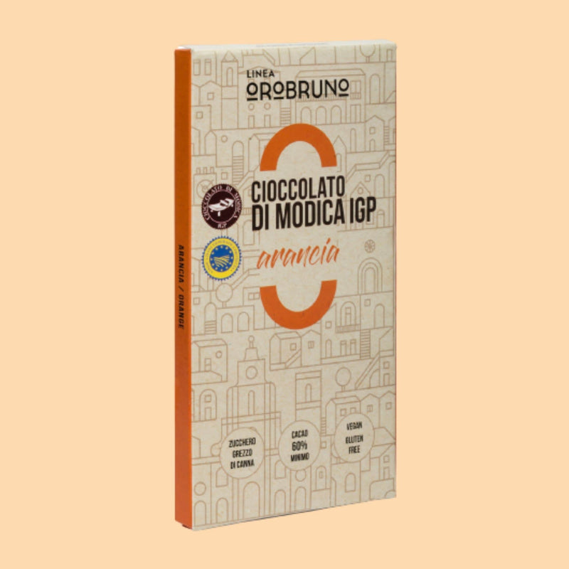 3 x Barrette Cioccolato di Modica IGP con Scorzette di Arancia Cacao Ecuador 60%- 75 g