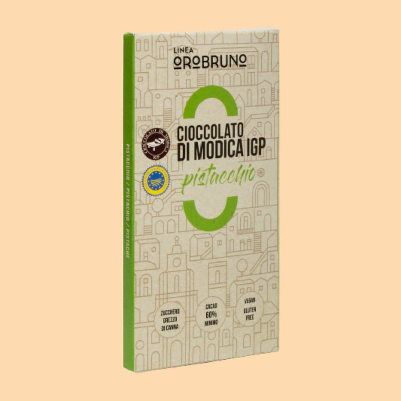 3 x Barrette Cioccolato di Modica IGP al Pistacchio Cacao Ecuador 60%- 75 g