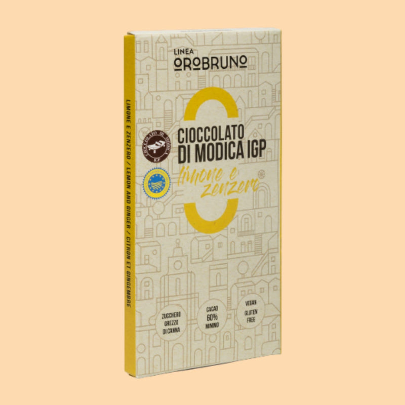 3 x Barrette Cioccolato di Modica IGP al Limone e Zenzero Cacao Ecuador 60%- 75 g