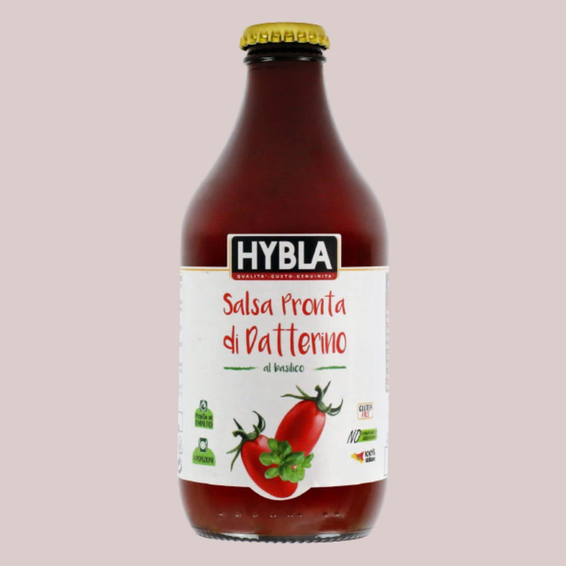 12 x Bottiglie di Salsa Pronta di Pomodoro Datterino al Basilico - Diversi Formati